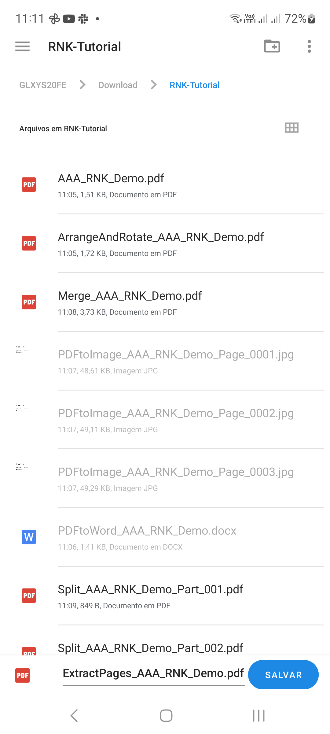 Choisissez le nom et la destination du PDF extrait.