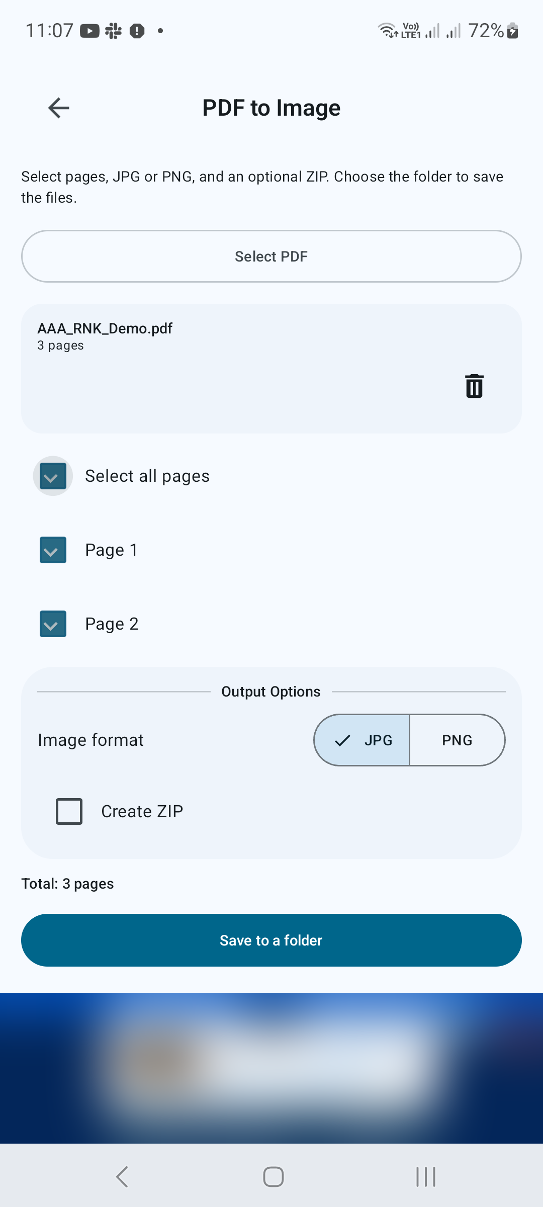All pages are selected for JPG export in this example.
