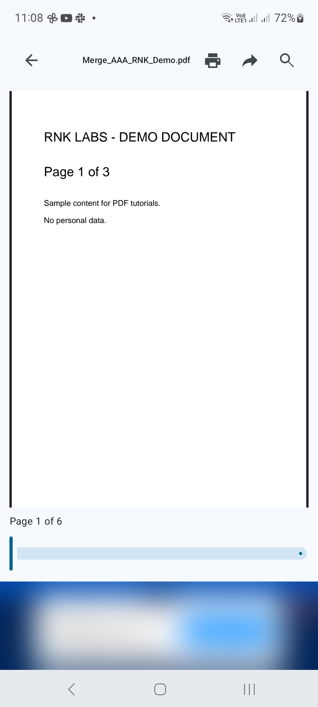 Apri il PDF combinato nel lettore e controlla le sue pagine.